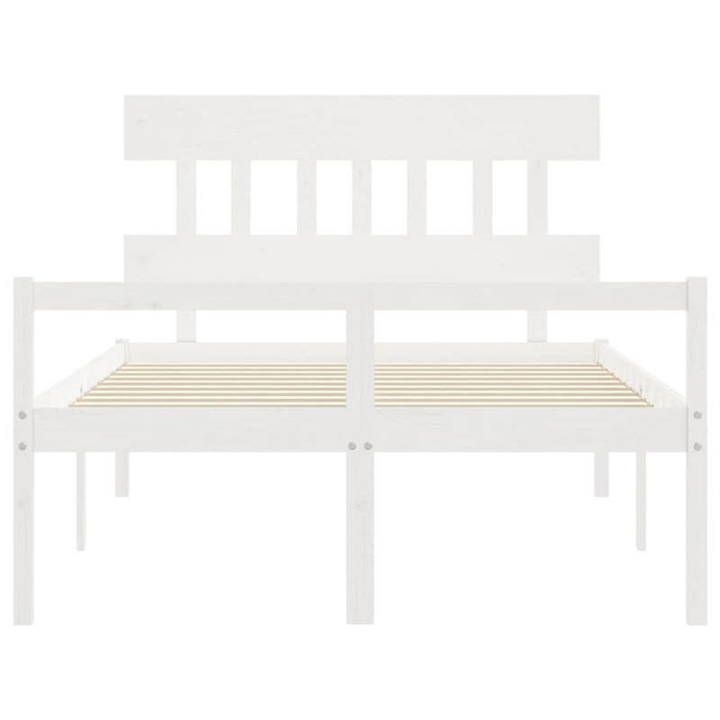 Bed Frame with Headboard, European Double (140 x 200 cm), White