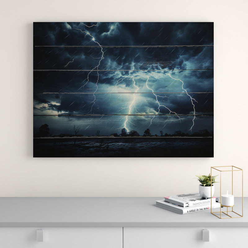 Raedyn Ethereal Lightning II - reproduction de photo sur bois, H 30 po x l 40 po x P 0,78 po