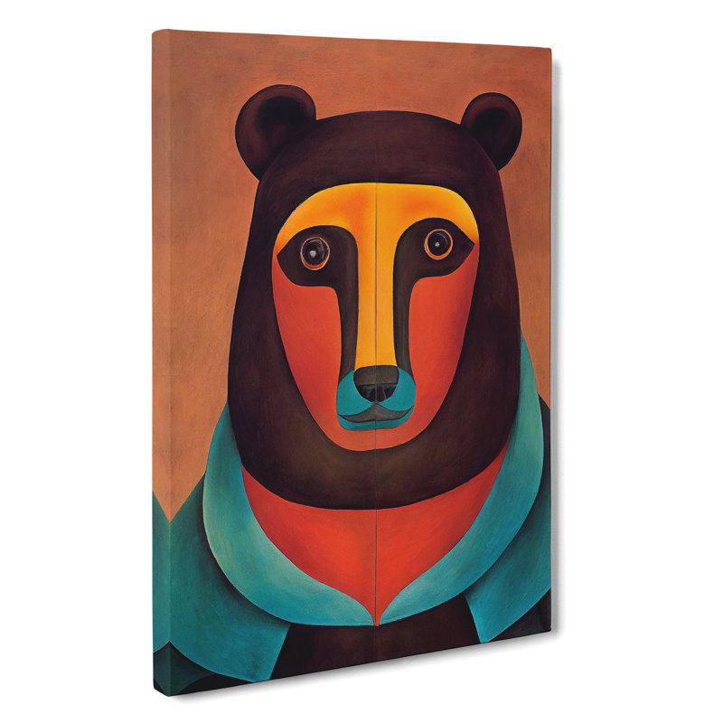 XV1022-4714X Traditional Bear No.4 Abstract - - Wall Art, Wrapped Canvas, 60cm H x 40cm W, No Matte