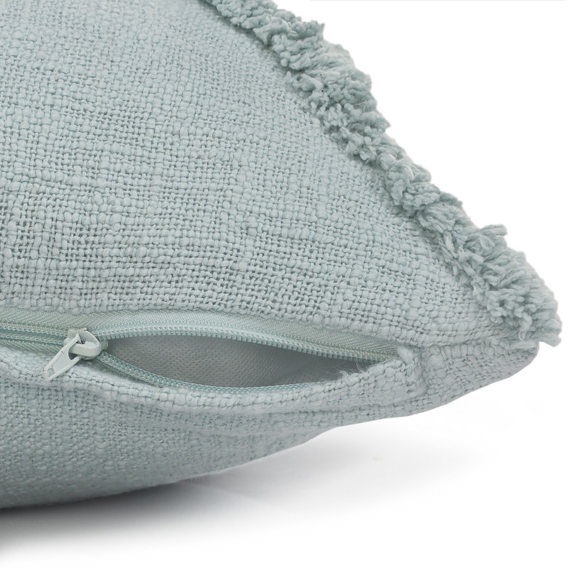 Housse de coussin 100% coton, 18 po x 18 po, Bleu pastel