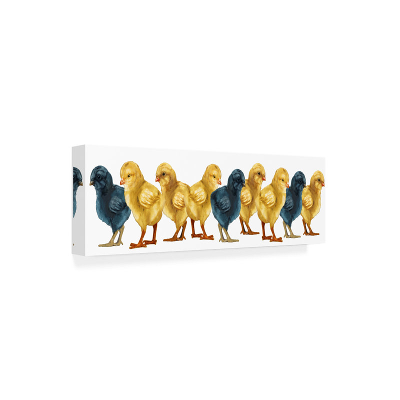 Art sur toile, "Chicks Group No Wood On" par RetroPlanet, H 10 po x l 32 po
