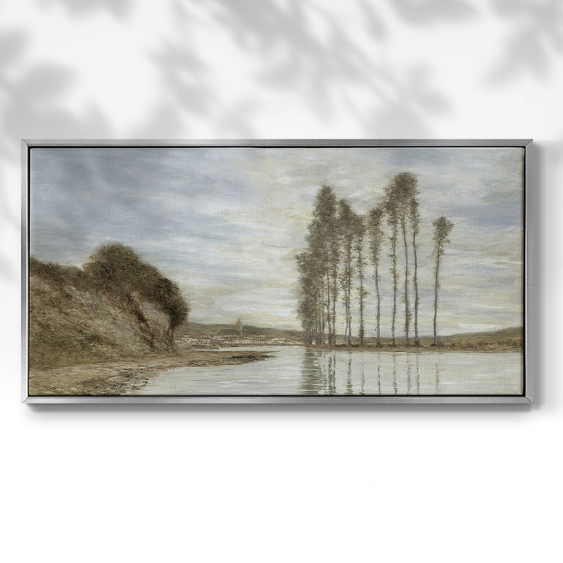Série paysage - CDL XXVII - Toile tendue avec châssis encadré - Prêt à être accroché, H 25 po x l 49 po, Argent argent