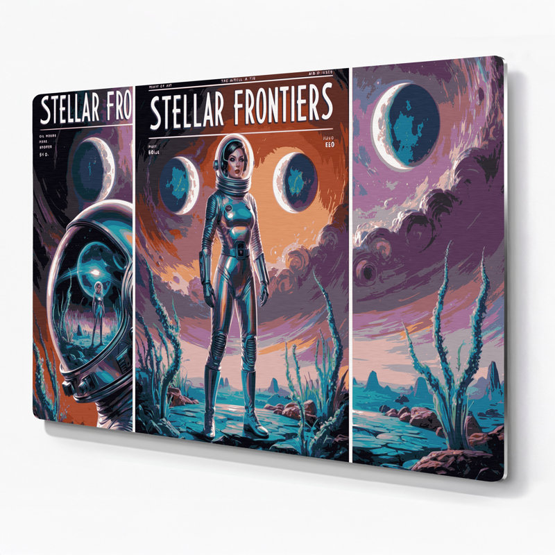 Art mural en métal mauve, Space Pulp, H 240 po x l 288 po x P 0,05 po