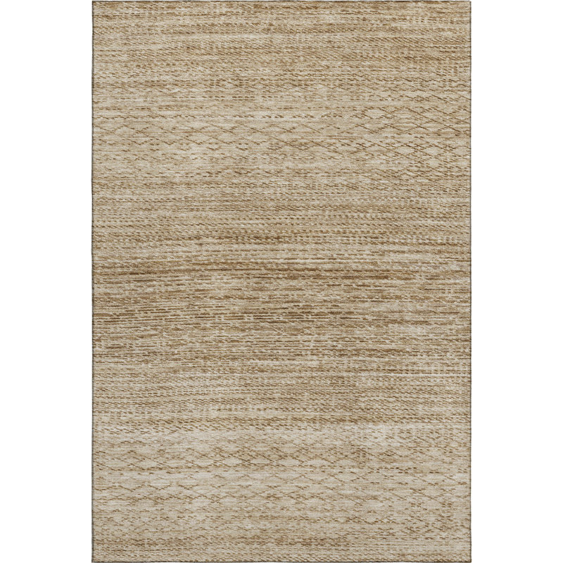 Premium Machine Washable Mayfield AMF2150 Striped Rug, Rectangle 10' x 14', Beige