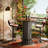 39.4" Bar Table, Round Bistro Pub Table with Metal Ring Footrest, Only Table-1146383749