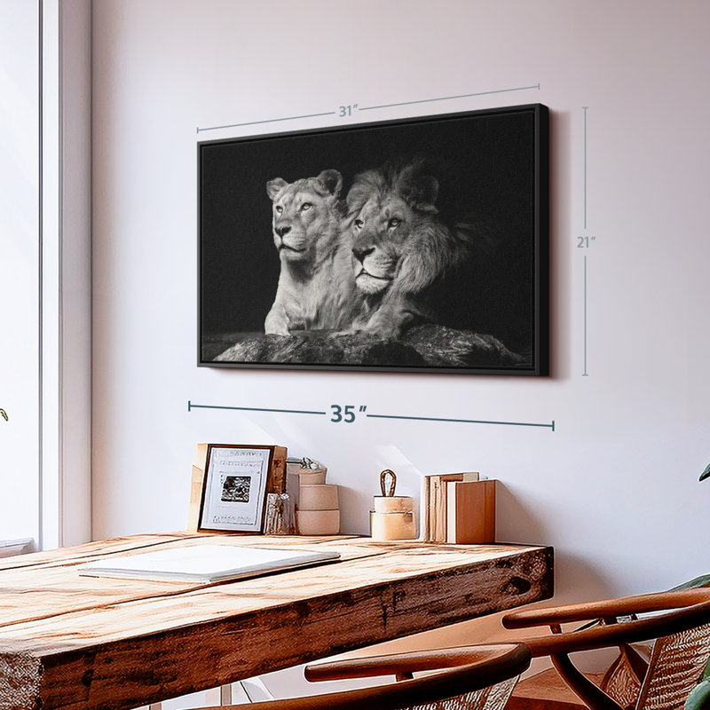 " Lion And Lioness Mates ", 31" H x 21" W