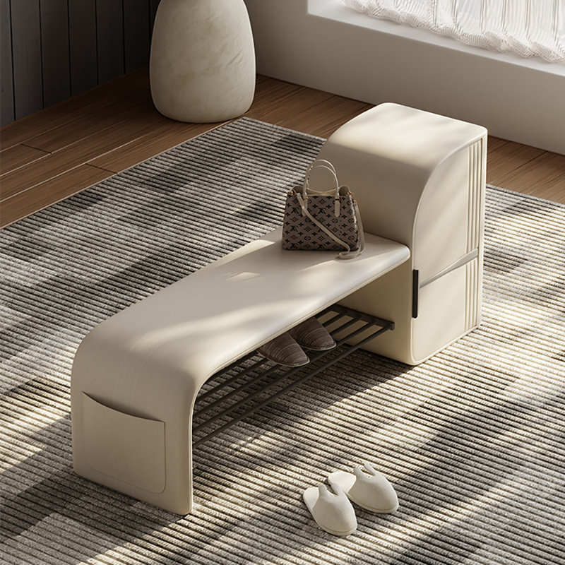 Tabouret avec rangement à chaussures 47,2 po, Beige