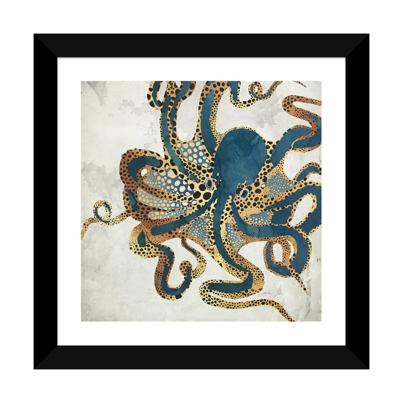 Underwater Dream VI - impression d'art graphique, Impression encadrée avec passe-partout, H 24 po x l 24 po, Noir