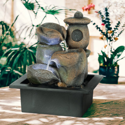 Pagoda Resin Tabletop Fountain