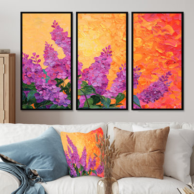 Sunset Purple Lilac In The Botanical Gardens VII - Lilacs Wall Art Print Set