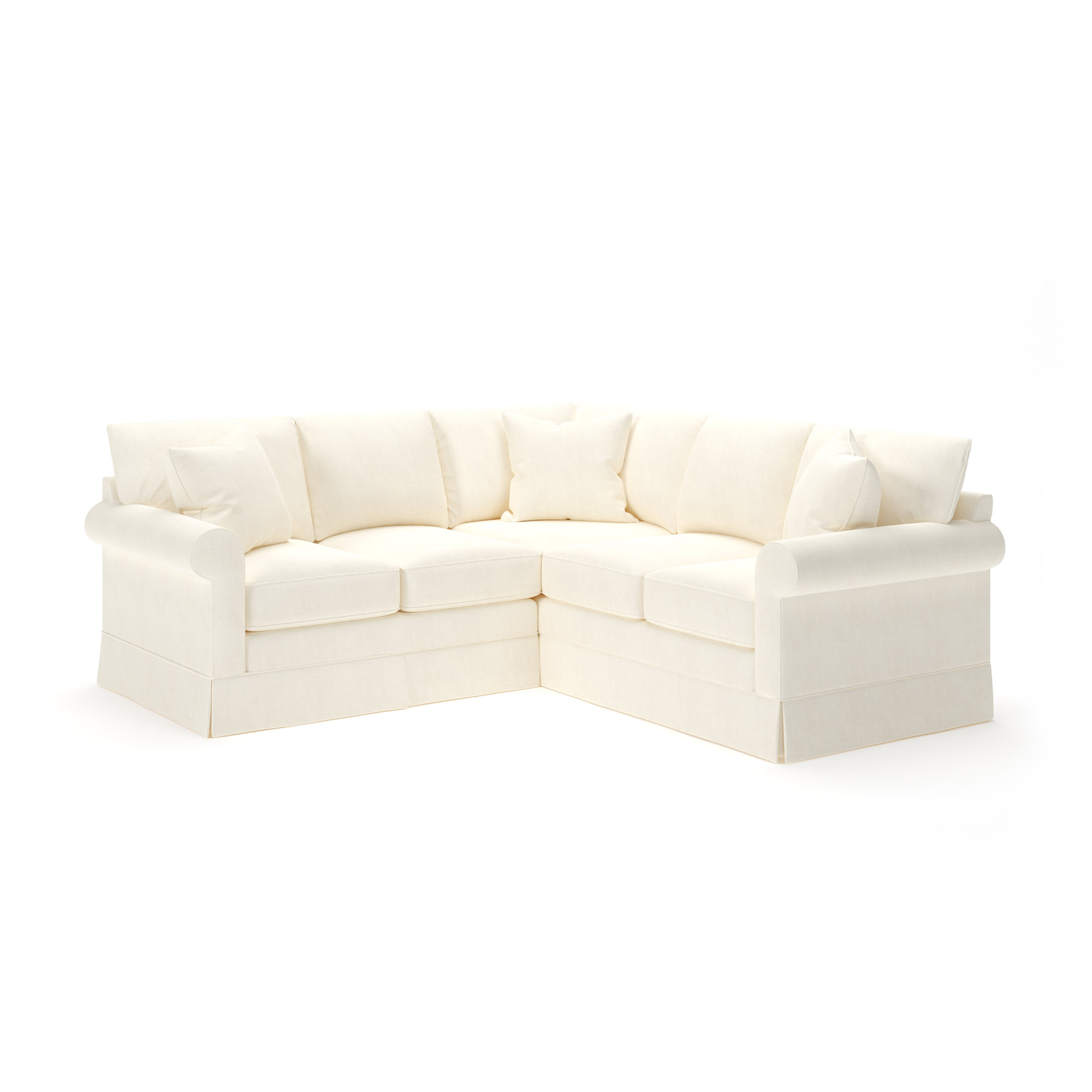 Friedman Upholstered L-Sectional, Conversation Pearl Basketweave