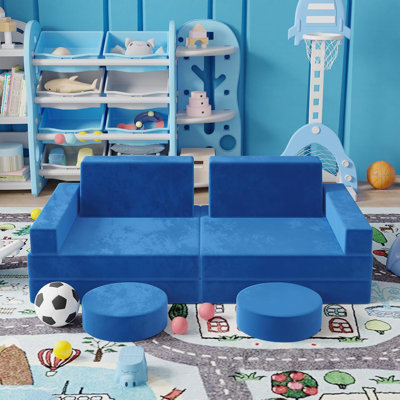 Modular Kids Play Couch And Sectional Sofa, Convertible Foam Floor Cushion For Toddlers - Perfect For Bedrooms And Playrooms