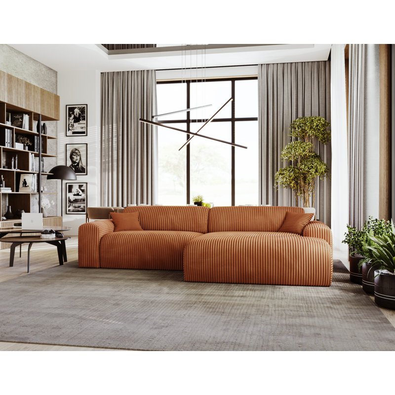 Tashari 3 Seater Corner Sectional, Brick Red