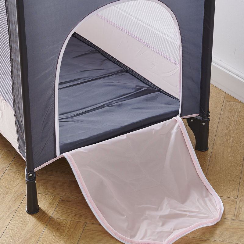 Cot Bed, Gray & Pink