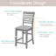 Chaises de salle à manger seulement, ensemble de 4 chaises de hauteur comptoir en bois, chaise de cuisine