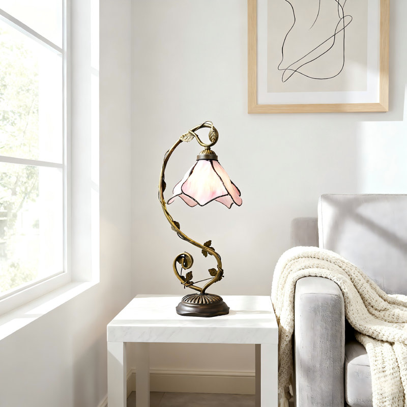 Lampe de table style Tiffany Flora