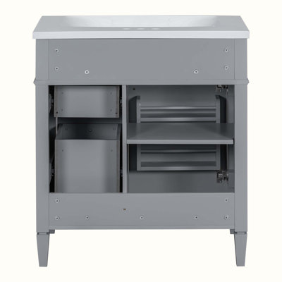 Raymont 30'' Single Bathroom Vanity with Solid + Manufactured Wood Top