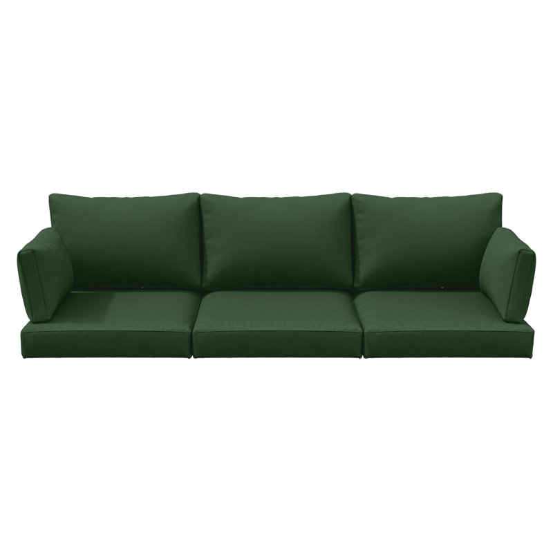 Outdoor Cushions Replacement Patio Cushions Set For 3 Seats, Green