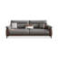 Causeuse-coussin en similicuir gris