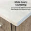 30 po Large meuble-lavabo rustique avec teinture - comptoir en quartz blanc, robinet inclus et salle de bain à miroir mural pleine grandeur 28 avec salle de bain en nickel brossé