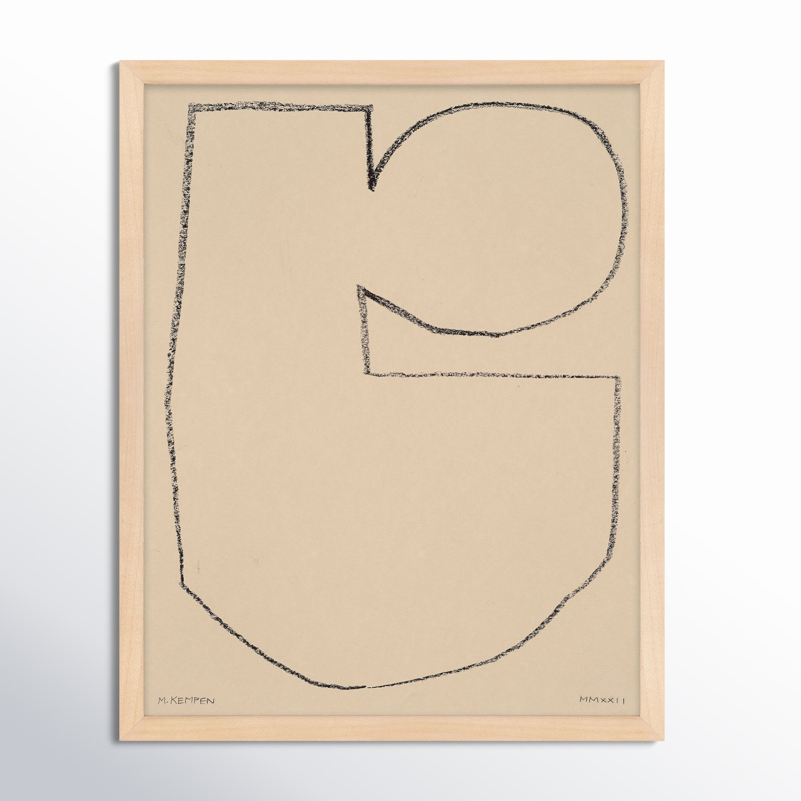 Outlines 5 by Michael Kempen, Maple Framed, 20" W x 25" H
