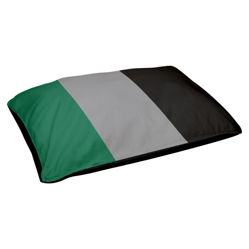 Coussin pour chien hockey Minnesota, Grand (l 50 po x P 40 po x H 17 po), Vert victorieux / argent / noir