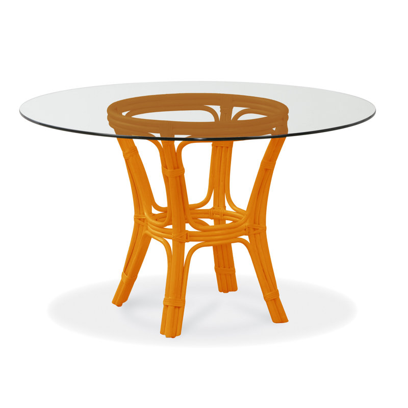 Trellis Round Glass Dining Table, 29" H x 48" L x 48" W, Ocean