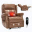 Fauteuil inclinable manuel en similicuir pour le salon avec mécanisme de mouvement robuste, 8 nœuds vibrants et 3 modes de massage.-1468763640