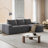 Chenille Cloud Curved Sectional Sofa-1172268550
