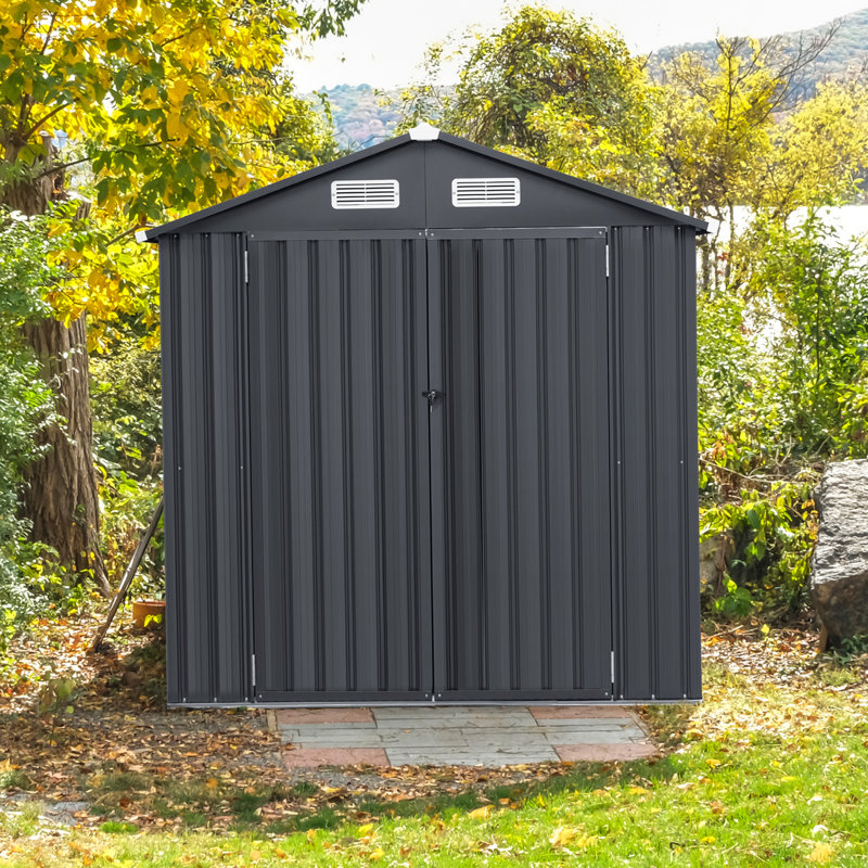 193X108cm Storage Shed Galvanized Metal Tool House （Without Foundation）