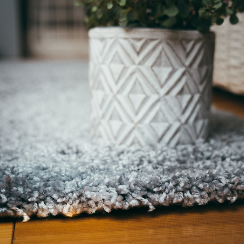 Twist Solid Colour Area Rug, Rectangular 160 x 230cm, Silver