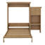 Grand lit escamotable mural avec plusieurs tablettes de rangement convertibles, cadre de lit plateforme pliable en bois avec décoration à persiennes-353702862