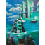 Shiva méditant sous l'eau | Acrylique sur toile | Par Debrata Basu