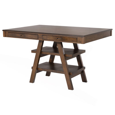 Ferrara Walnut 2-Drawer Counter Height Table