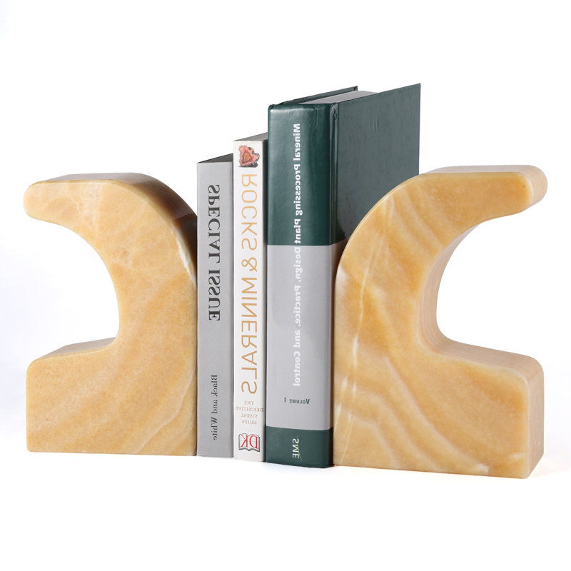 Serre-livres en marbre naturel, ensemble de 2, Sylon, Noir; rouge