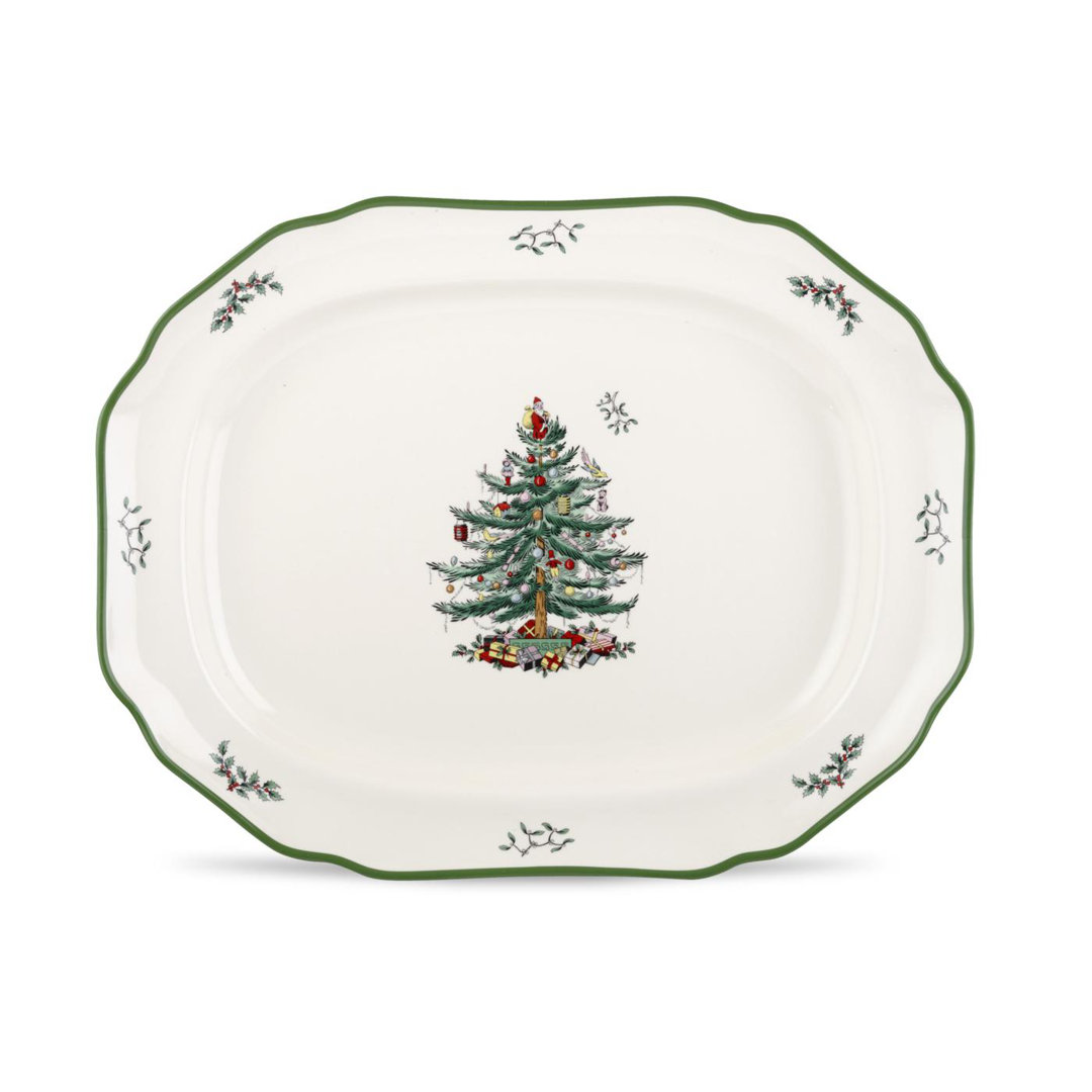 Spode Christmas Tree Sculpted Platter 19" Spode