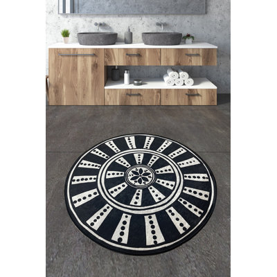 Tapis de bain de haute qualité, 100% polyester, 39,4 x 39,4 pouces, 700 g / m² | Hauteur des poils: 0,4 po, points antidérapants sous la surface | Impression numérique, lavable à la machine, parfaite pour les salles de bain élégantes et la sécurité