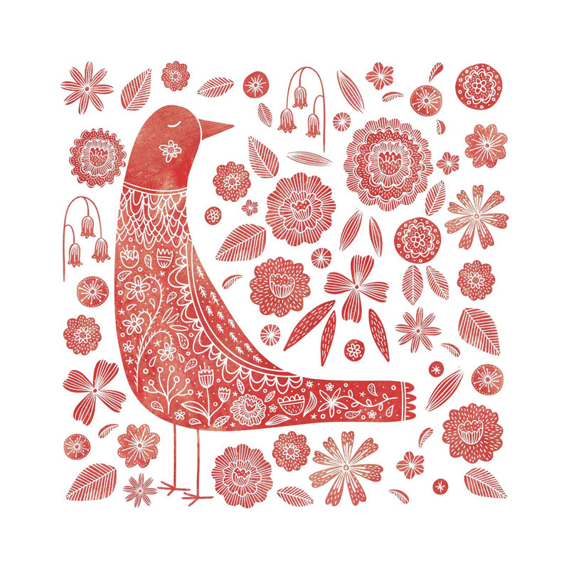 Nordic Bird by Nic Squirrell - Wrapped Canvas Gallery-Wrapped Canvas Giclée, 12" H x 12" W, Wrapped Canvas