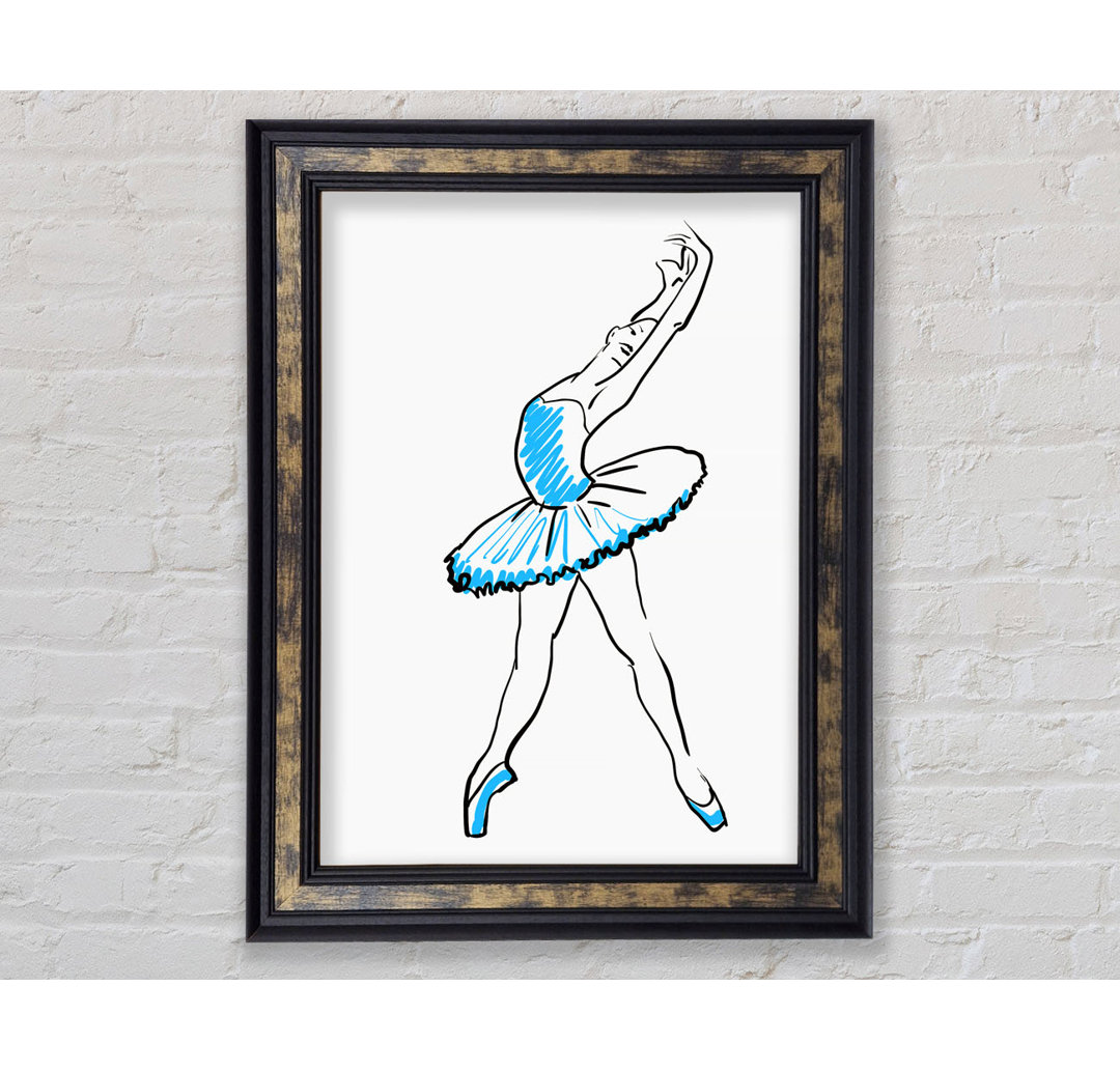 Blaue Ballerina 1 - Einzelner Bilderrahmen Kunstdrucke