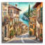 «Old Town Street In Mediterranean» par Rey Klimt, art mural en verre acrylique-706280429