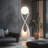 White Acrylic + Solid Wood Free form Floor Lamps