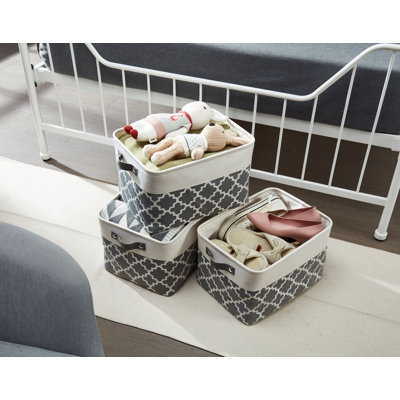 Ensemble de bacs de rangement pliables en tissu