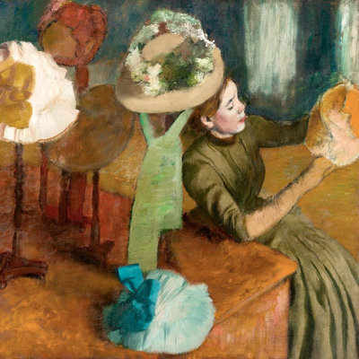 Reproduction d'affiche The Millineries Shop par Edgar Degas (18 x 18) 55429