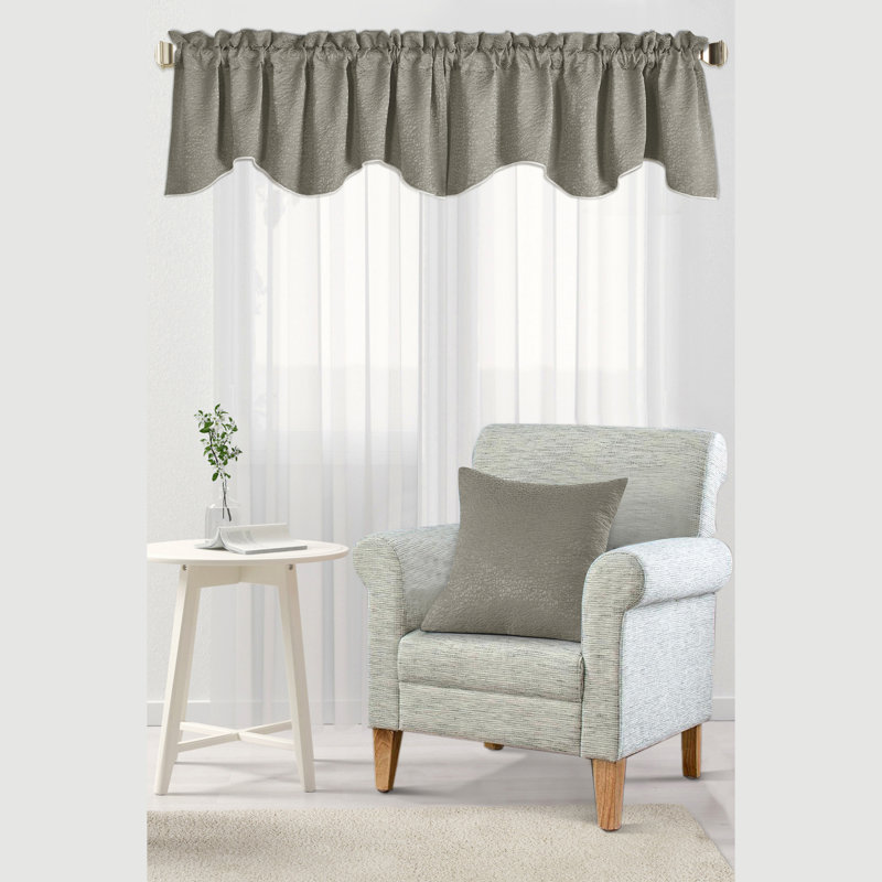 Angola Ruffled Window Valance, Brown Rice