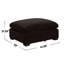 Repose-pieds rectangulaire rembourré en tissu, chocolat noir