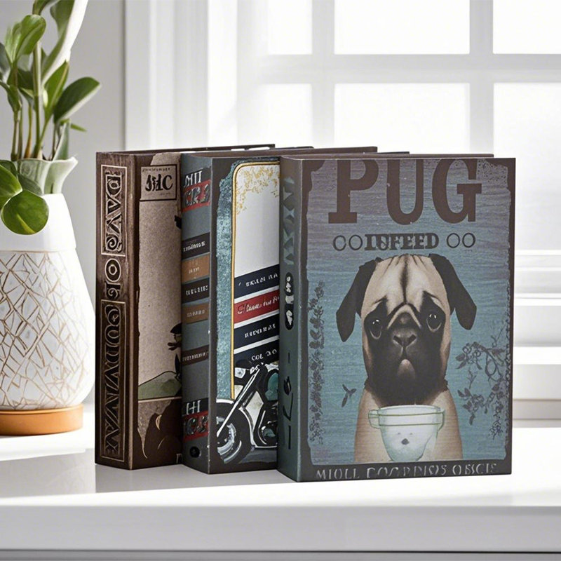 12 Piece Decorative Book Set,  Sealed Paperboard Faux Book Stack