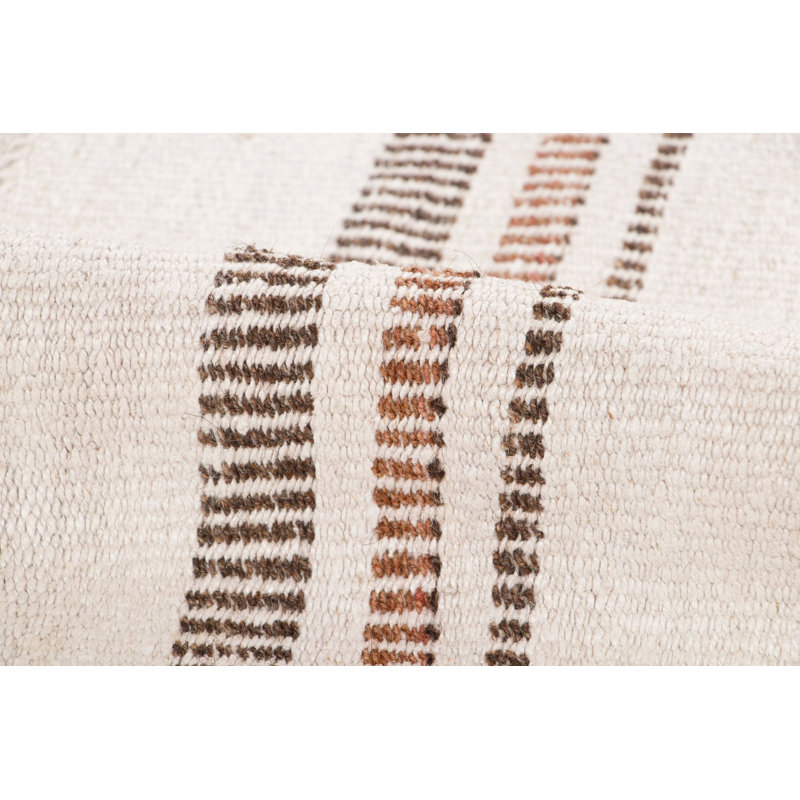 Handmade Geometric Area Rug, Beige