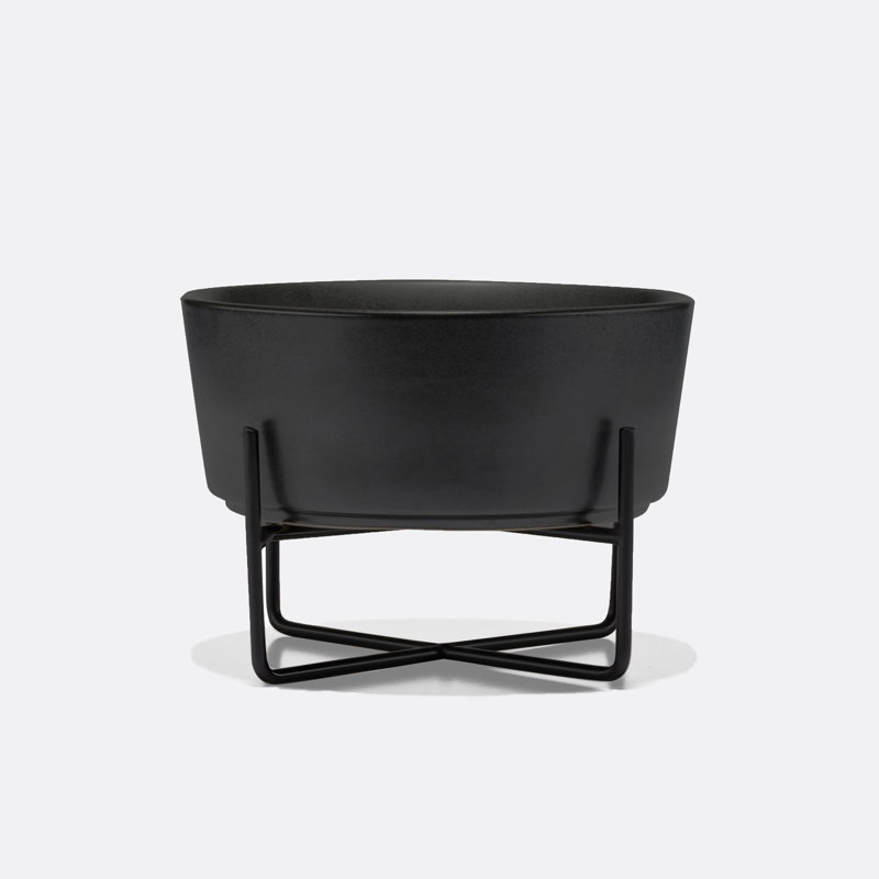 Simple Solid Bowl & Dog Bowl Stand, Medium (4 cups / 32 fl. oz.), Black