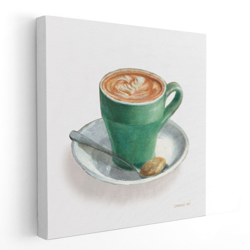 «Wake Me Up Coffee II on White», reproduction d'art sur toile, H 24 po x l 24 po