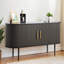 Buffet 55 "avec portes coulissantes cannelées, armoire de rangement Tambour avec tablettes-97261550